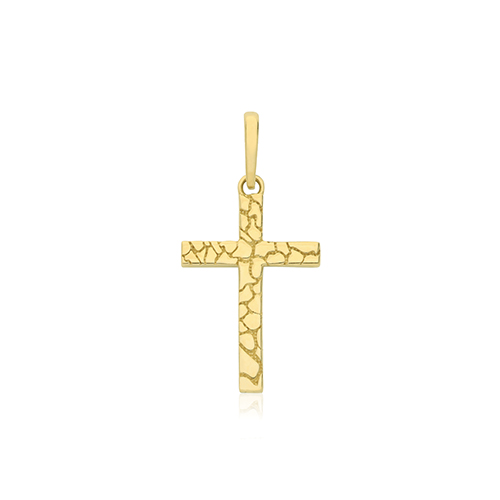 9ct Yellow Gold Cross Pendant Charm 1.70g