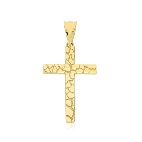 9ct Yellow Gold Cross Pendant Charm 3.10g