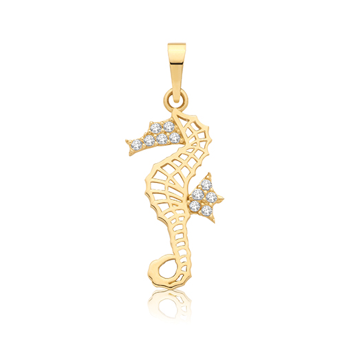 CZ Seahorse Pendant