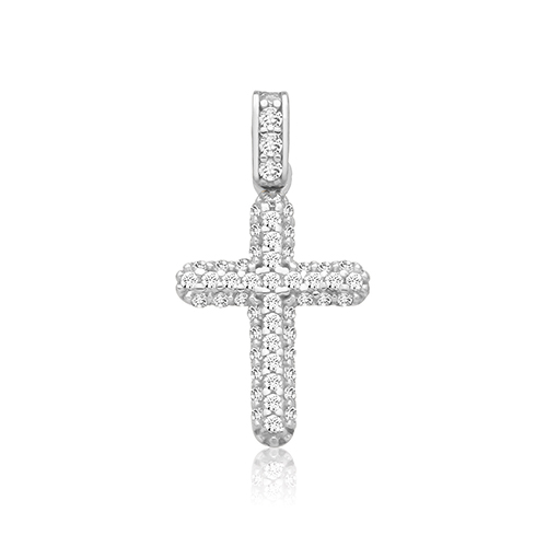 9ct White Gold Cross Pendant 0.70g