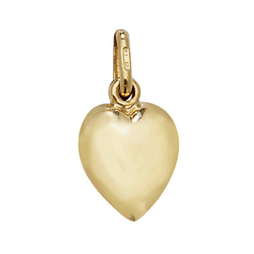 9ct Yellow Gold Small Heart Pendant Charm 0.60g