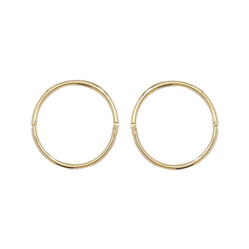 9ct Yellow Gold 12mm Hinged Sleepers (Single)