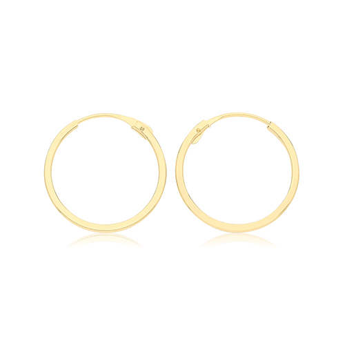 9ct Yellow Gold 12mm Sleepers Hoops 0.34g