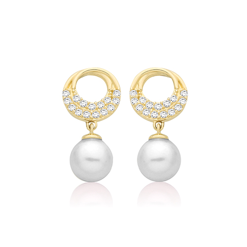 Pearl Drop Stud Earrings