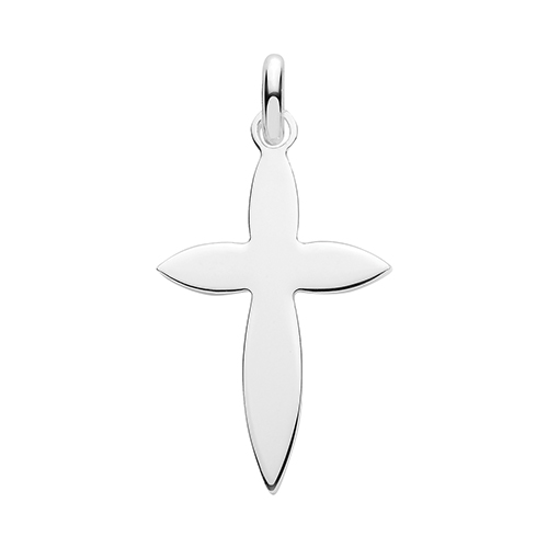 New Karma 925 Sterling Silver Plain Cross Pendant 27.86mm x 16.94mm 2.85g