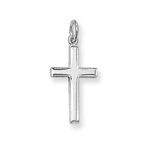 New Karma 925 Sterling Silver Plain Cross Pendant 22mm x 11mm 1.10g