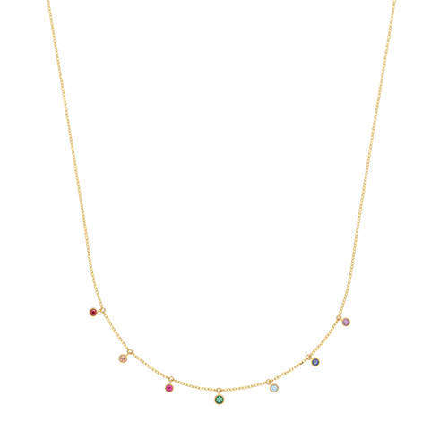 Rainbow CZ Drop Necklace