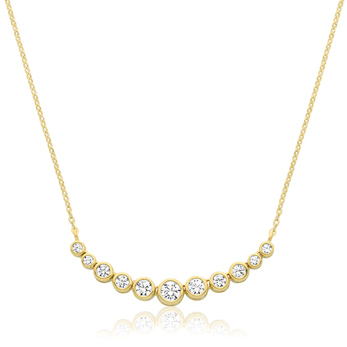 Gold Graduated CZ Necklace