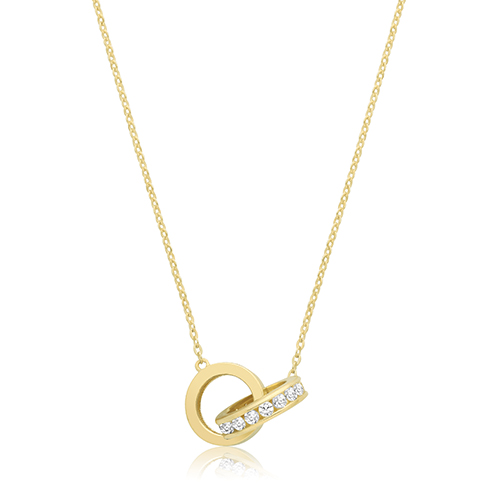 CZ Interlocking Circles Necklace