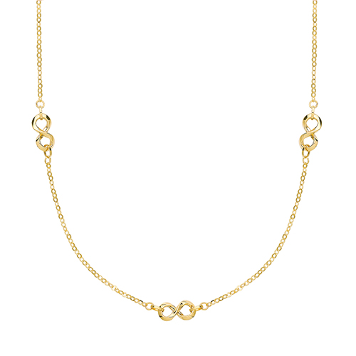 9ct Yellow Gold Infinity Necklet 2.10g