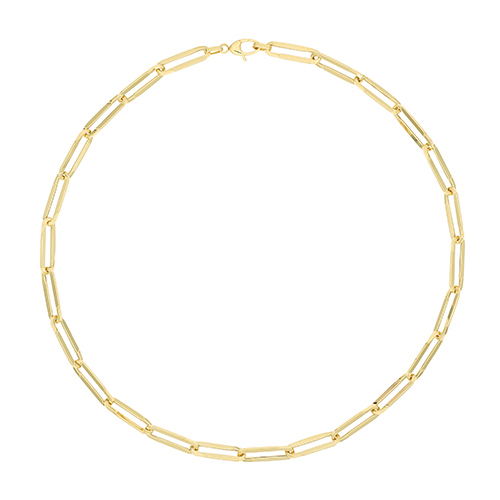 9ct Yellow Gold Ladies 18" Paperclip Necklet