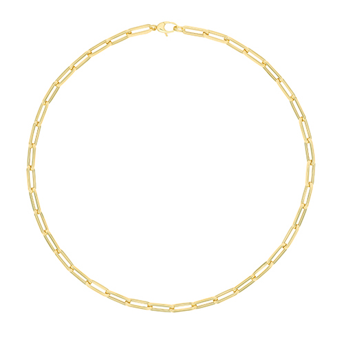 9ct Yellow Gold Ladies Paperclip Necklet