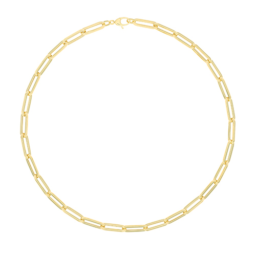 9ct Yellow Gold Ladies 18" Paperclip Necklet