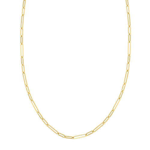 9ct Yellow Gold Ladies 30" Paperclip Necklet