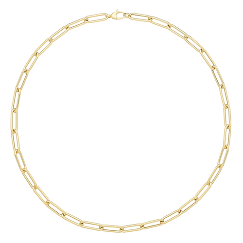 9ct Yellow Gold Ladies 16" 18" Paperclip Necklet
