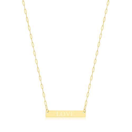 9ct Yellow Gold 17+1" Paperclip Chain Love Necklet 2.00g