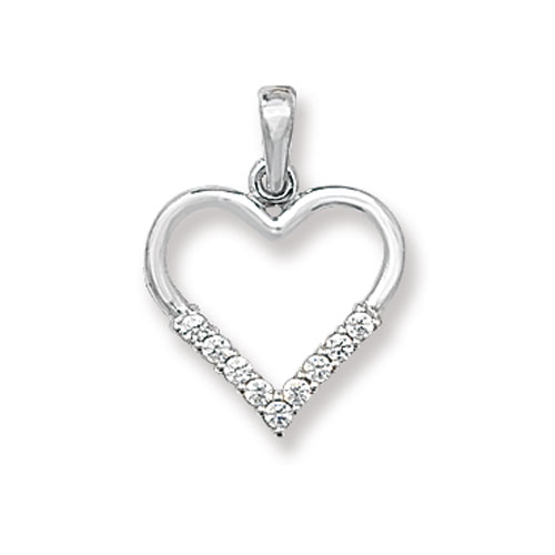 Gold Heart CZ Pendant