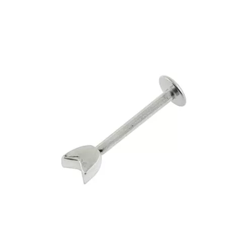 316L Surgical Steel Silver Plain Labret Flatback 1.2mm x 6mm / 8mm / 10mm