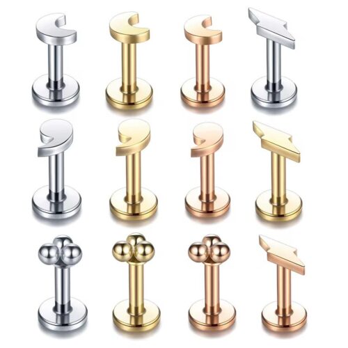 316L Surgical Steel Labret Flatback 1.2mm x 6mm / 8mm / 10mm