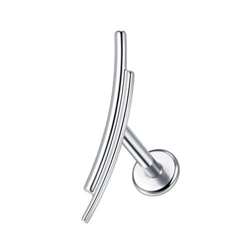 Silver Double Bar Labret