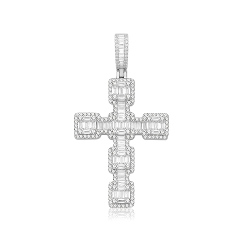 Silver CZ Cross Pendant