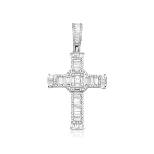 Silver CZ Cross Pendant