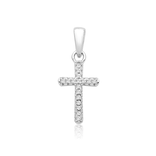 Silver CZ Cross Pendant