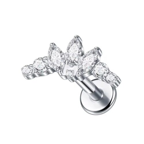 CZ Crown Labret Flatback