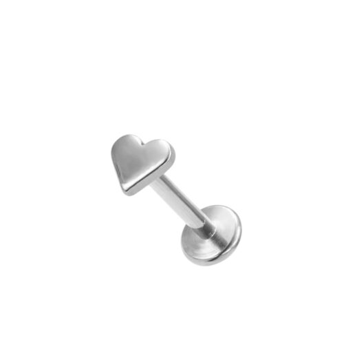 Silver Plain Heart Labret