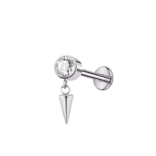 Clear CZ Drop Labret Flatback