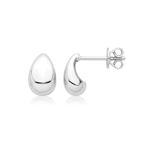 Tear Drop Hoop Stud Earrings