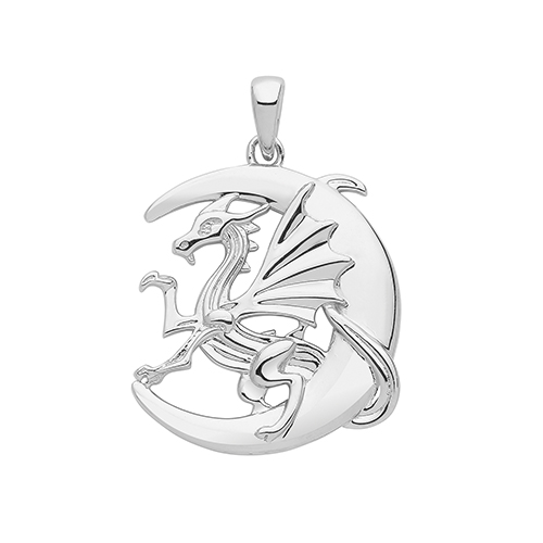 Dragon On Moon Pendant