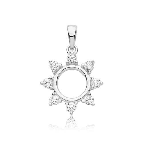 CZ Circle Sun Pendant