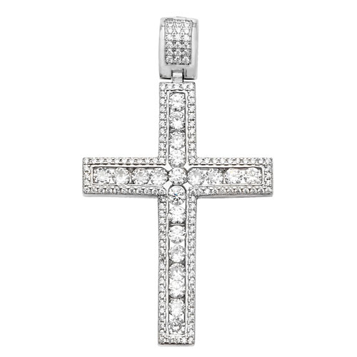 Silver CZ Cross Pendant