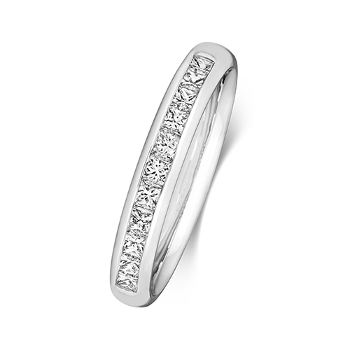 Platinum Eternity Ring Princess Cut Diamond Wedding Band 5.40g - Image 3