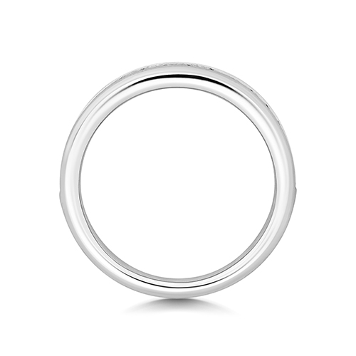 Platinum Diamond Half Eternity Ring Princess Cut Channel Set Diamond Wedding Band 5.30g - Image 2