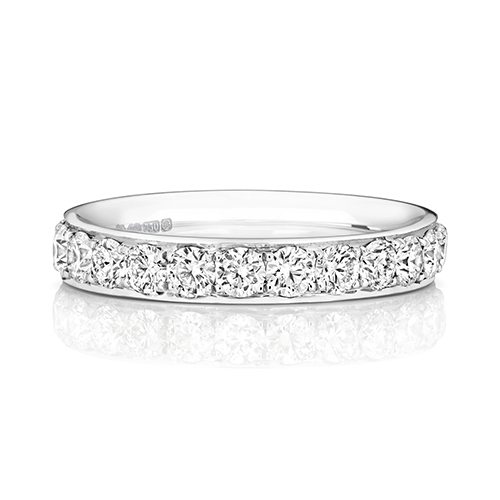 Platinum Eternity Ring 100% Grain Set 3.7mm Diamond Wedding Band [5.30g - 6.30g]