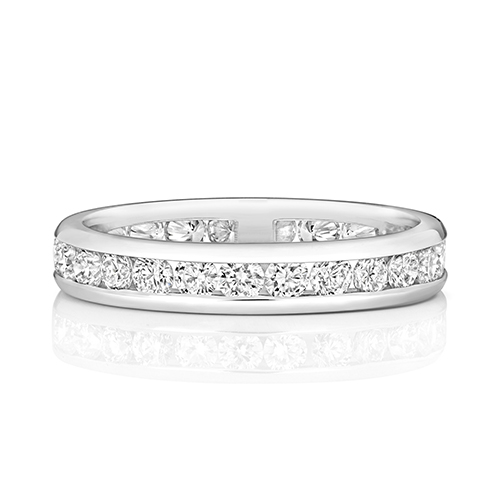 Platinum Diamond Eternity Ring 100% Channel Set 3.7mm Wedding Band [3.90g - 4.60g]
