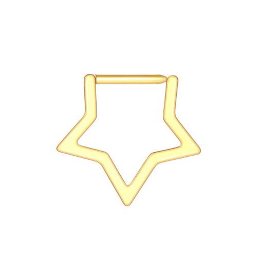 Titanium G23 Gold Star Clicker Hoop 1.2mm x 8mm