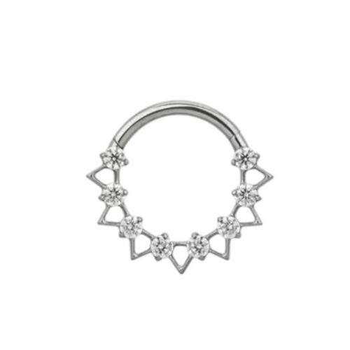 CZ Flower Clicker Hoop
