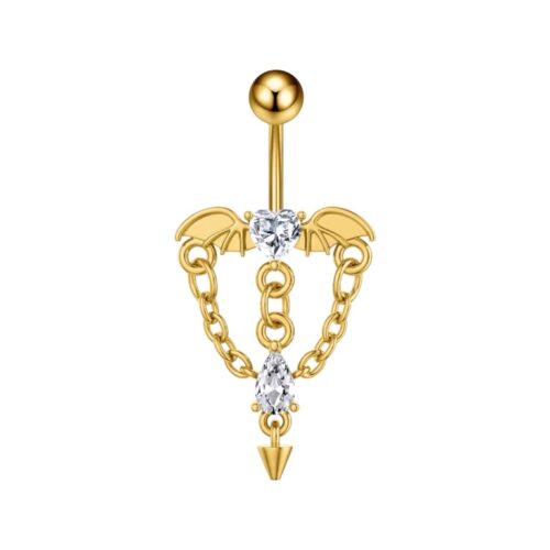 Gold Plated Charm Belly Bar