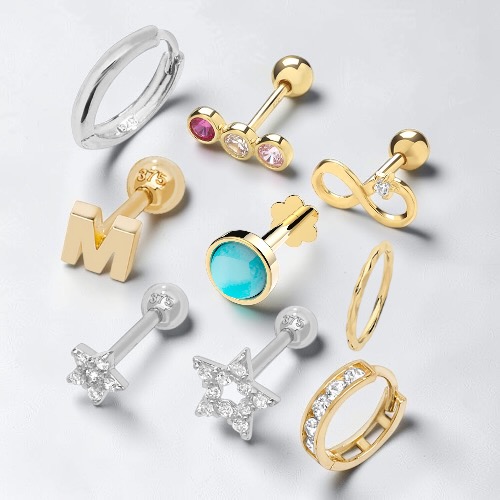 9ct Gold Cartilage Earrings