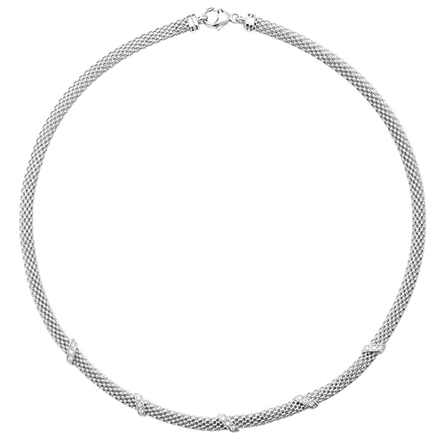 Mesh CZ Set Necklet Necklace