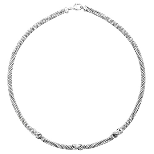 Mesh CZ Set Necklet Necklace