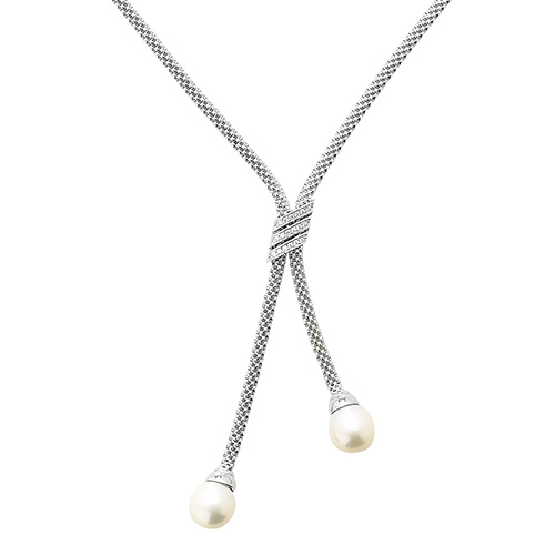 CZ Set And Pearl Necklet