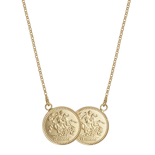 Half Double Sovereign Coin Necklace