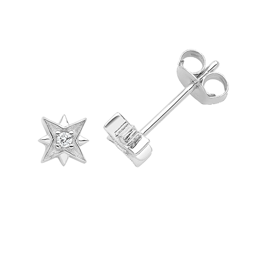 Silver Star Studs Earrings
