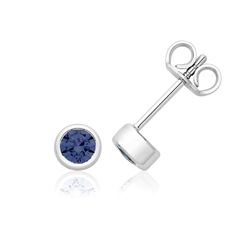 September Birthstone CZ Sapphire Stud
