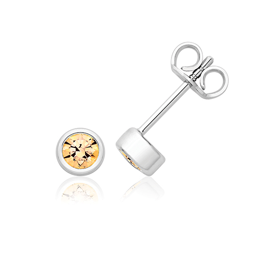 November Birthstone CZ Citrine Stud