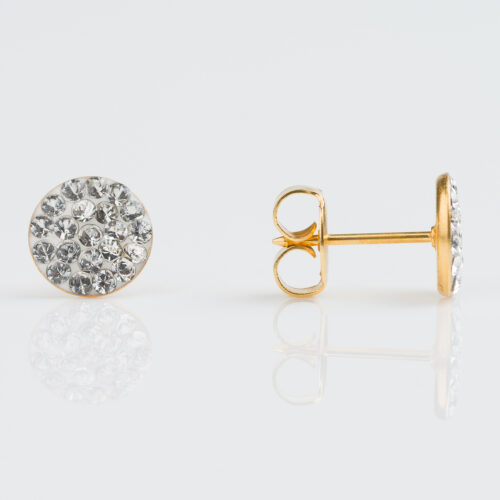 Flat April Crystal Stud Earrings